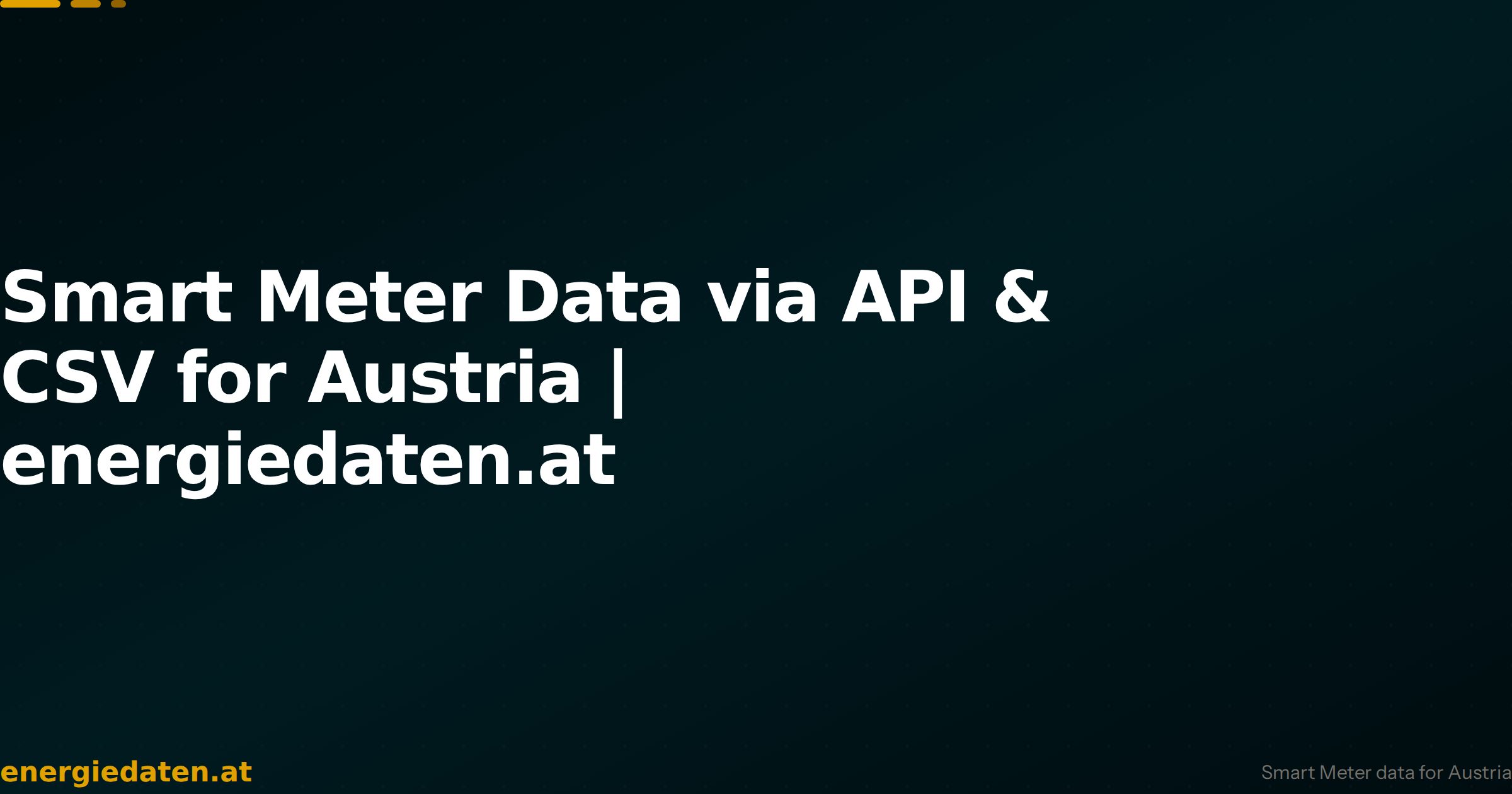 Smart Meter Data via API & CSV for Austria | energiedaten.at